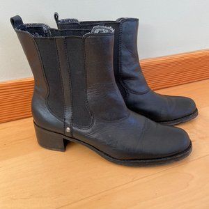 Black Leather Ankle Boots